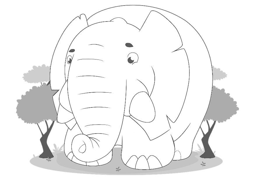 Dibujo para colorear elefante