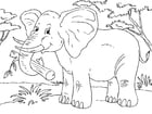 Dibujo para colorear elefante