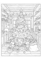 Elfos navideños en el árbol de Navidad