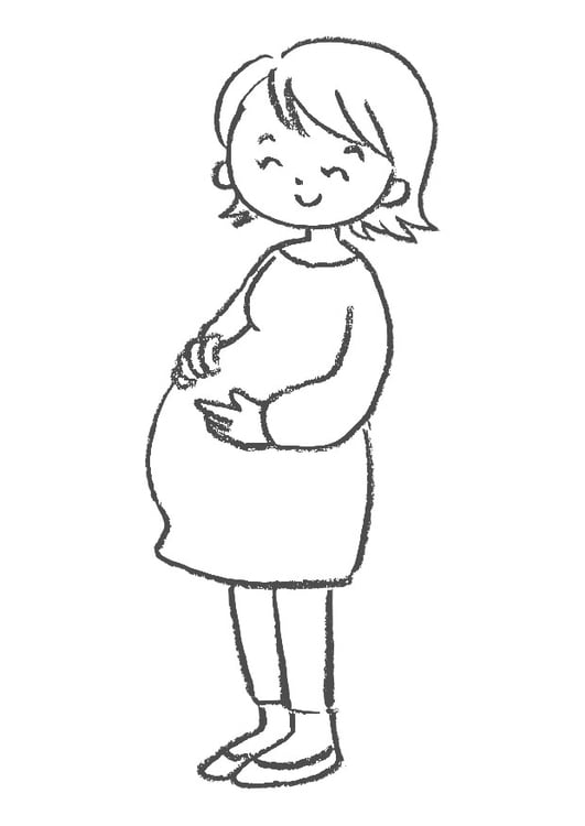 Dibujo para colorear embarazada