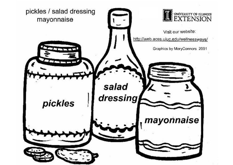 Dibujo para colorear Encurtidos - salsas - mayonesa