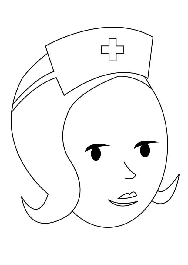 Dibujo para colorear enfermera