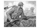 Dibujo para colorear Escena de la primera guerra mundial