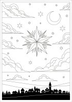 Escena nocturna con Navidad