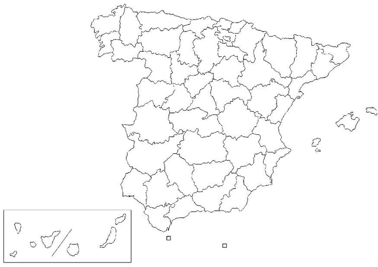 Dibujo para colorear EspaÃ±a - Provincias