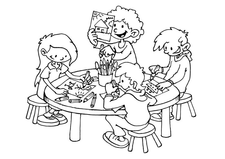 Dibujo para colorear esquina de dibujo