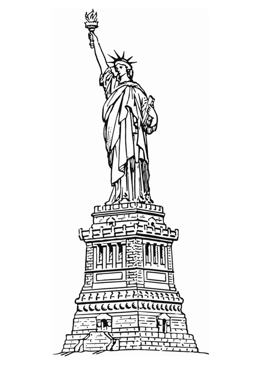 Dibujo para colorear Estatua de la libertad de Nueva York