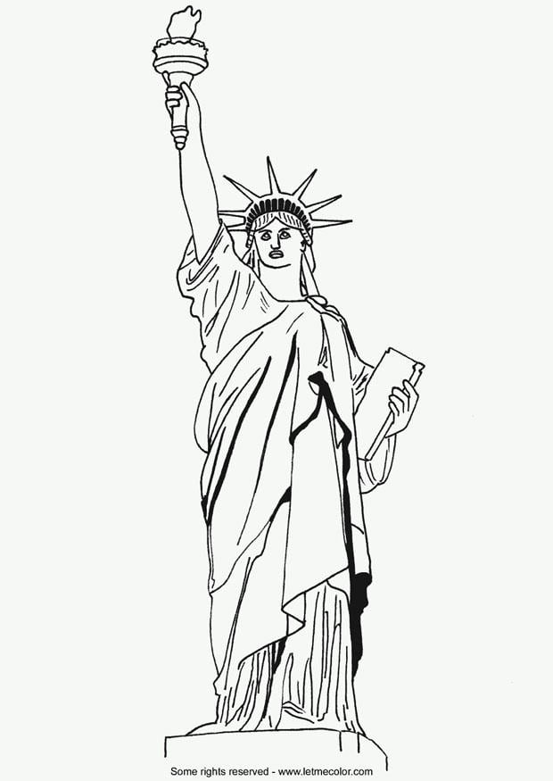 Dibujo para colorear Estatua de la libertad
