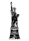 Dibujo para colorear Estatua de la libertad, EEUU