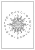 Dibujo para colorear estrella navideña con pequeñas estrellas