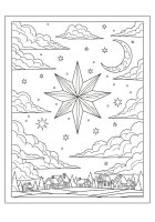 Estrellas en la noche en Navidad