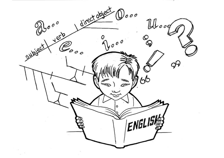 Dibujo para colorear Estudiando inglés - Dibujos Para Imprimir Gratis - Img  12428