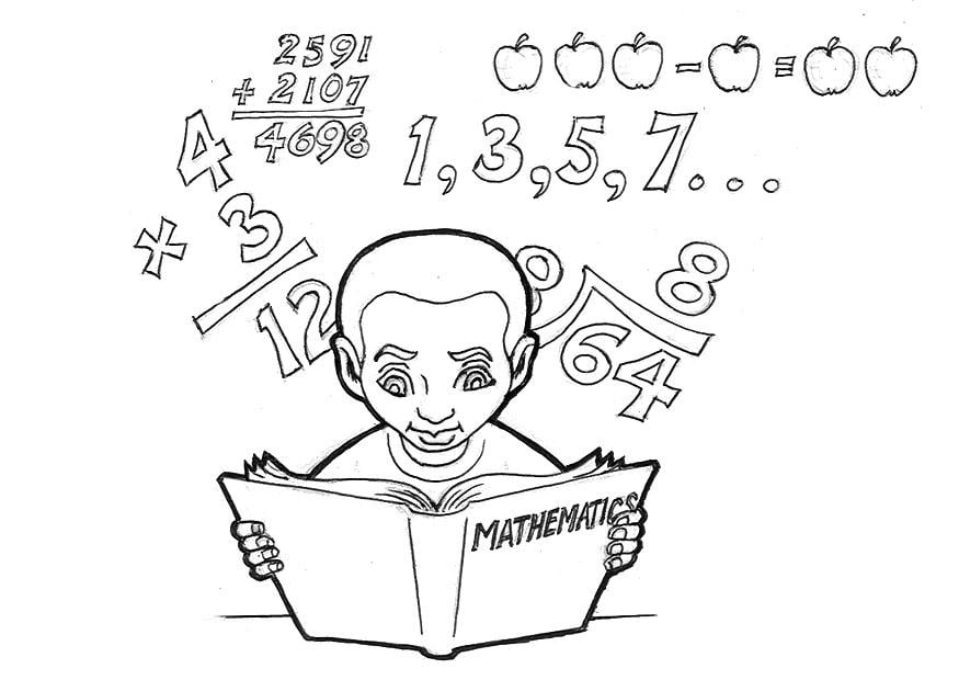 Dibujo para colorear Estudiando matemáticas - Dibujos Para Imprimir Gratis  - Img 9241