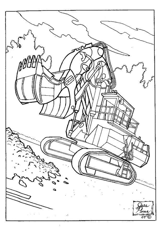 Dibujo para colorear Excavadora