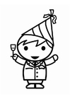 Dibujo para colorear feliz año nuevo