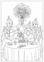 Dibujo para colorear feliz año nuevo