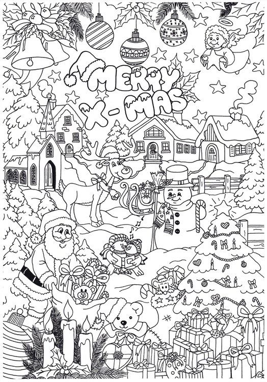 Dibujo para colorear Feliz Navidad