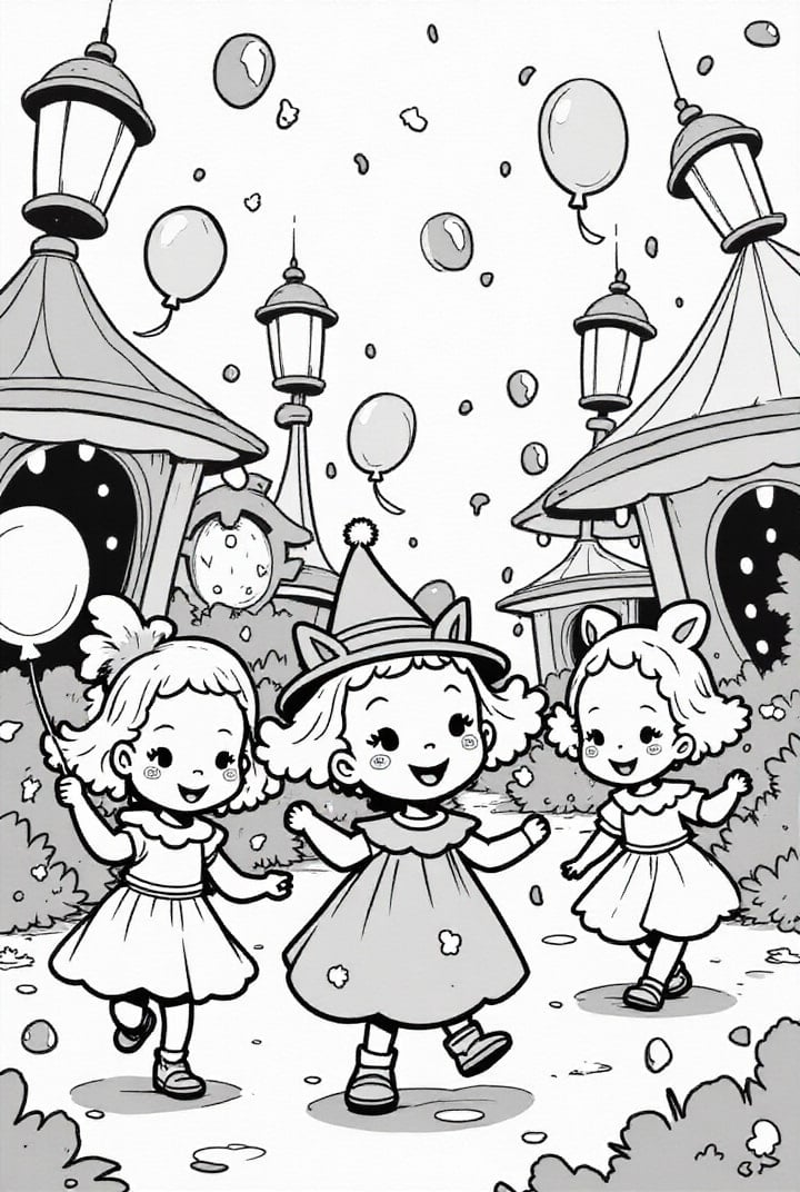 Dibujo para colorear Fiesta de carnaval en carpas