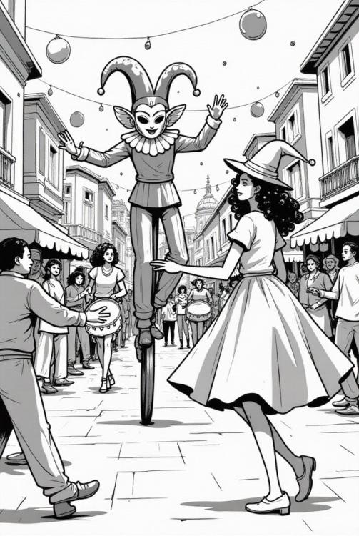 Fiesta de carnaval en la ciudad