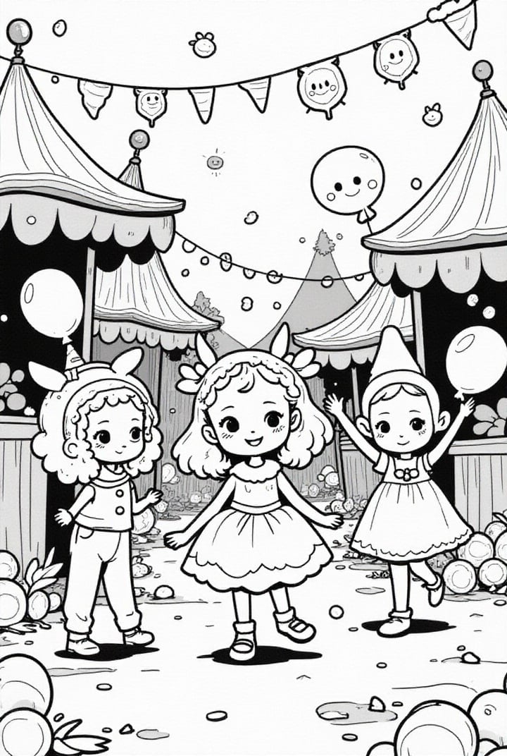 Dibujo para colorear fiesta de carnaval