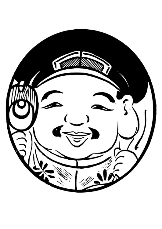Dibujo para colorear figura asiÃ¡tica