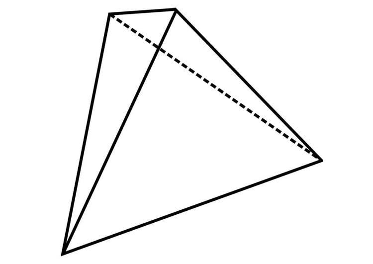 Dibujo para colorear figura geomÃ©trica - tetraedro
