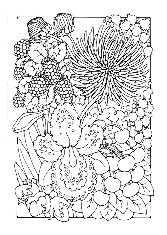 Dibujo para colorear flores