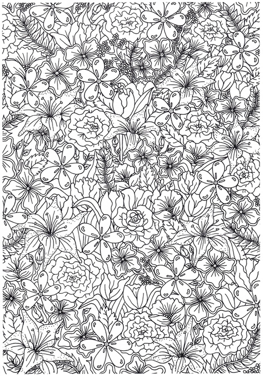 Dibujo para colorear flores