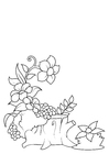 Dibujos para colorear flores en el bosque