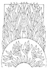 Dibujo para colorear fuego