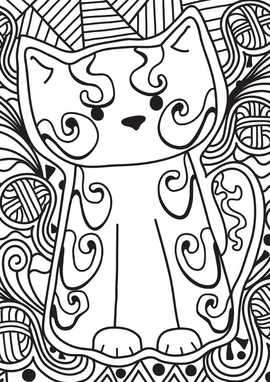 Dibujo para colorear gatito