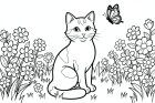 gato en el jardín