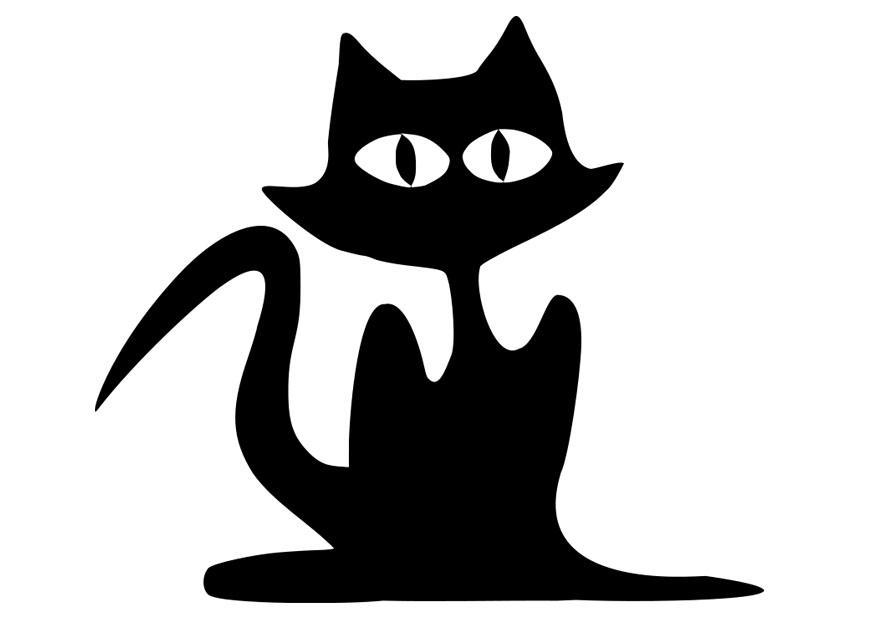 Dibujo para colorear gato negro