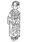 Dibujo para colorear Geisha