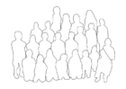 Dibujo para colorear grupo de personas - clase