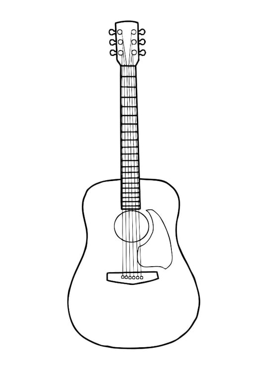 Dibujo para colorear guitarra