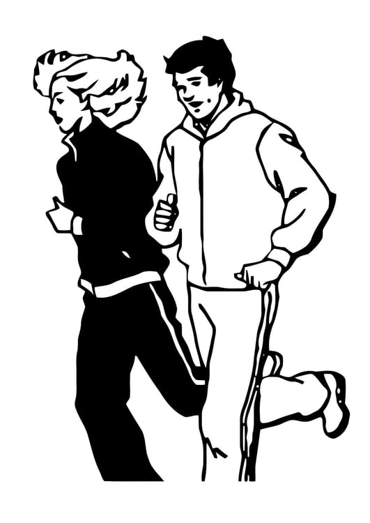 Dibujo para colorear Hacer jogging