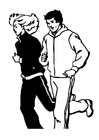Dibujo para colorear hacer jogging