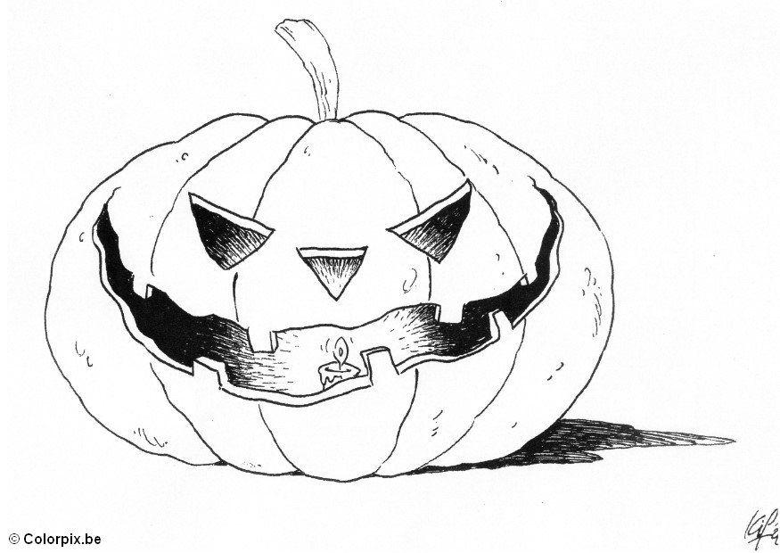 Dibujo para colorear Halloween-calabaza