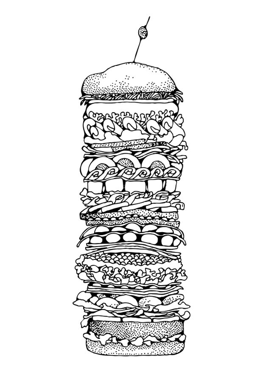 Dibujo para colorear hamburguesa