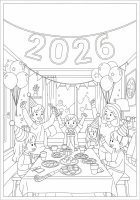 dibujo-para-colorear Happy New Year 2026
