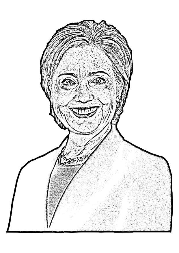 Dibujo para colorear Hillary Clinton
