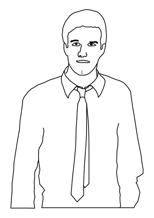 Dibujo para colorear hombre con corbata