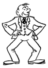 Dibujo para colorear hombre con traje hecho a medida