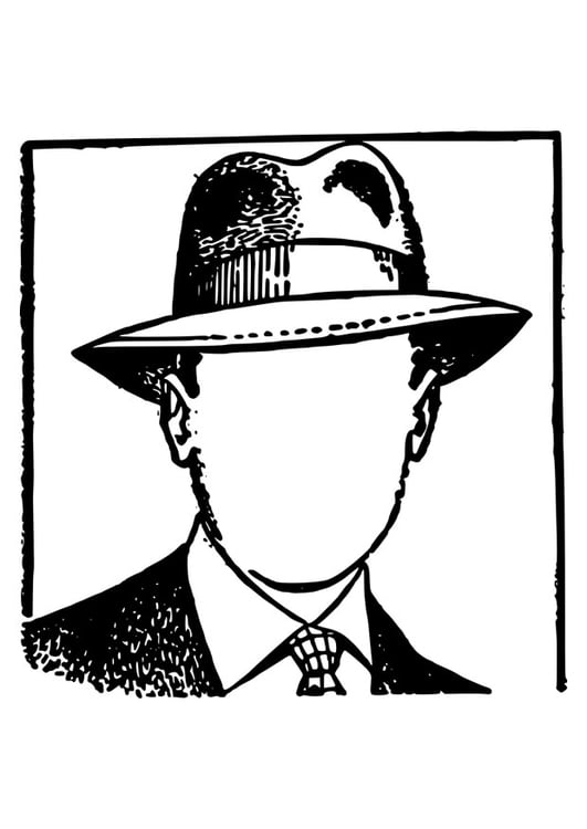 Dibujo para colorear hombre sin rostro