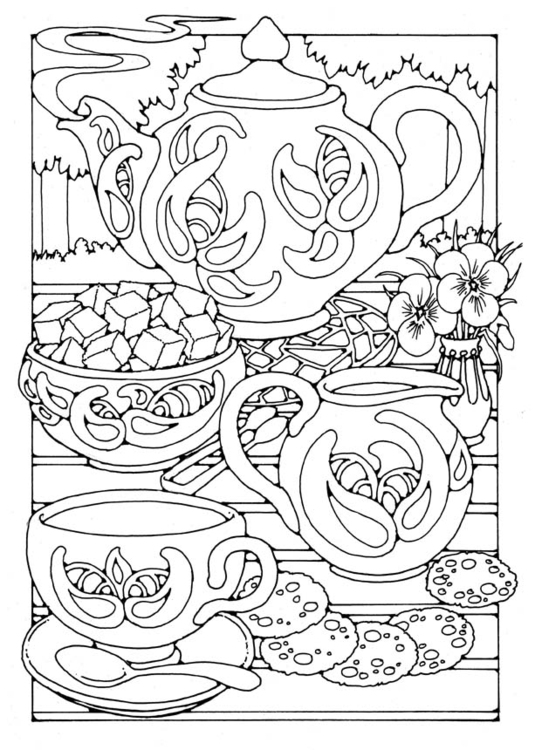 Dibujo para colorear Hora del tÃ©
