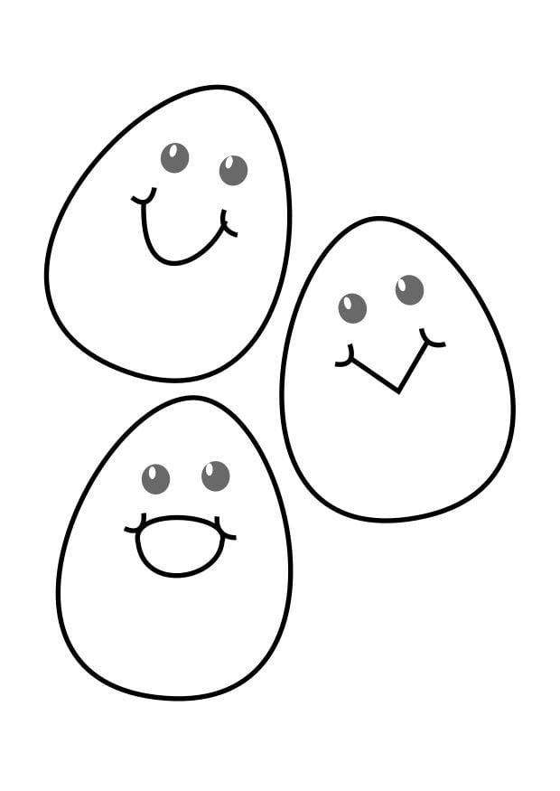Dibujo para colorear huevos de Pascua