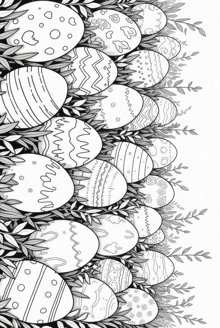 huevos de pascua en el jardin