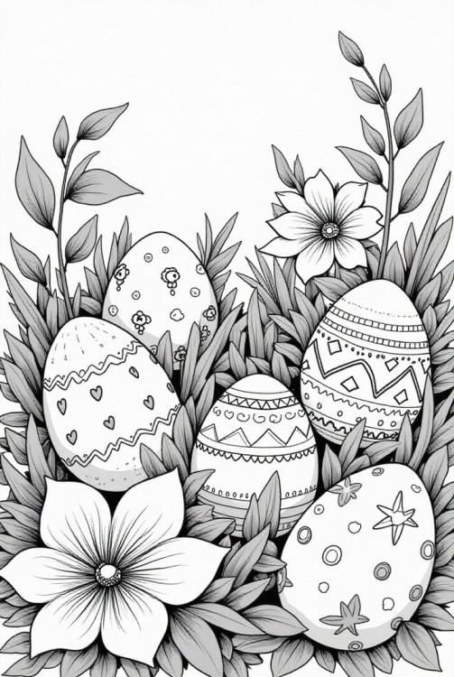huevos de pascua en la hierba