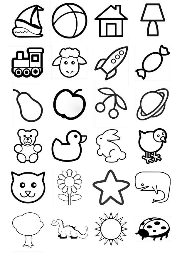 Dibujo para colorear iconos para niños con i para niños Dibujo para colorear iconos para niños